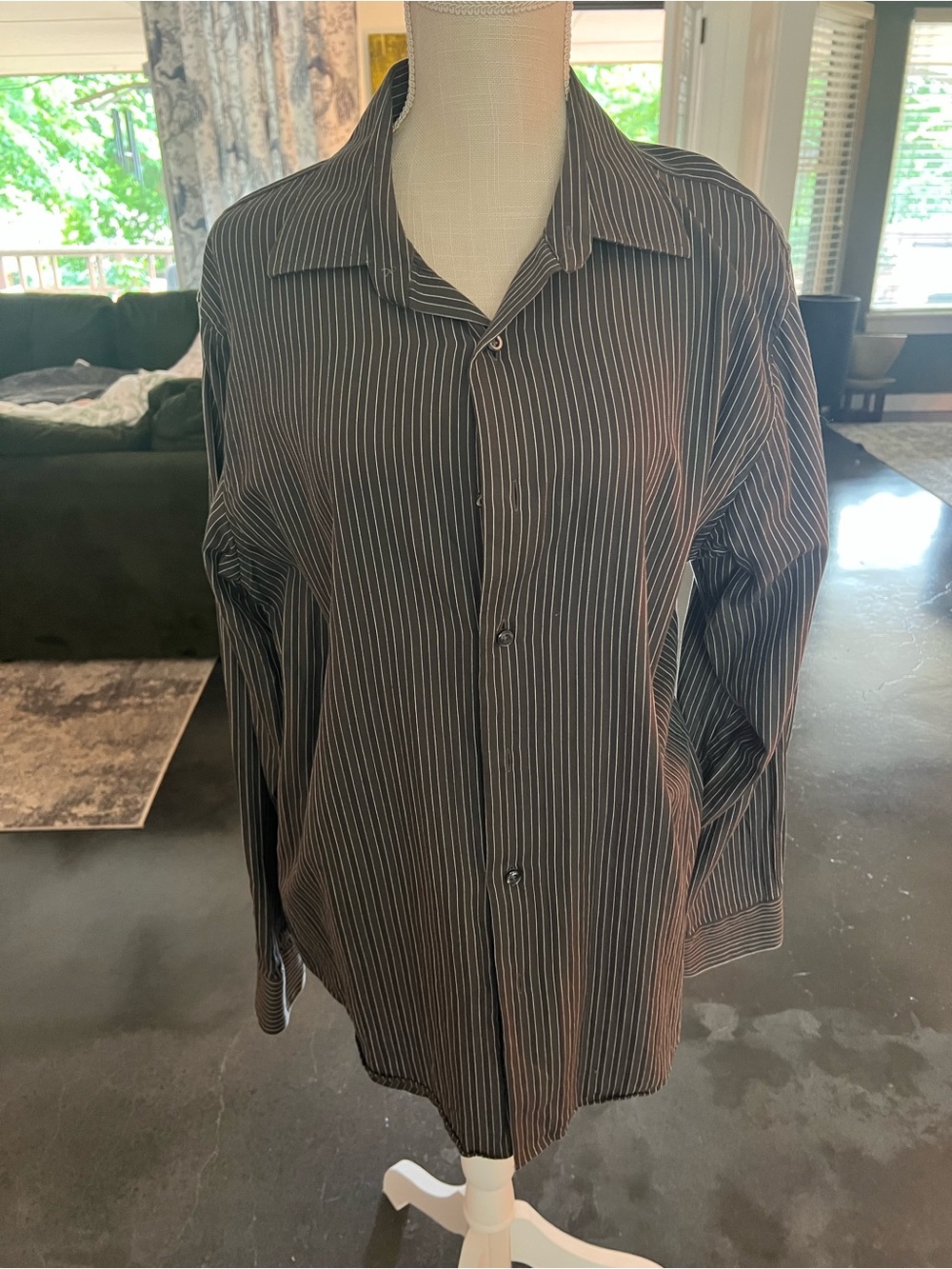 Apt. 9 Men's Black Pinstripe Dress Shirt